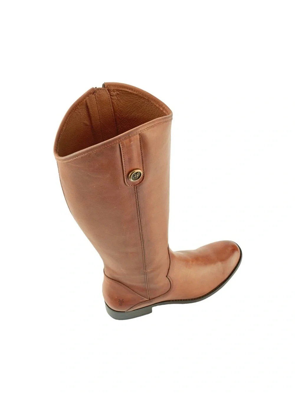 FRYE Leather Inside Zip Tall Boots in Cognac, Size 5 NEW in Box $378